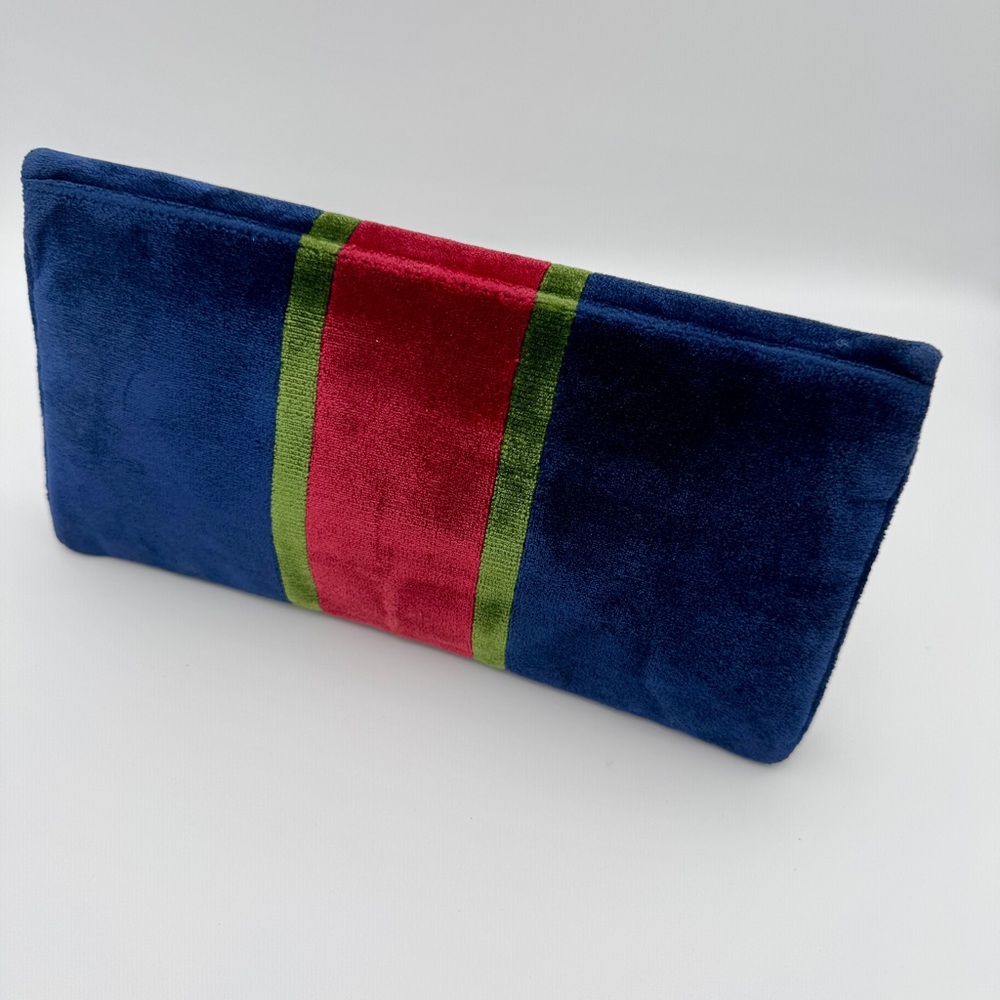 Vintage Roberta di Camerino Velvet Bag Clutch Italy Leather Lined + Mirror 11” - Picture 3 of 9